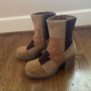 Vintage Patchwork 70s Inspired Boots